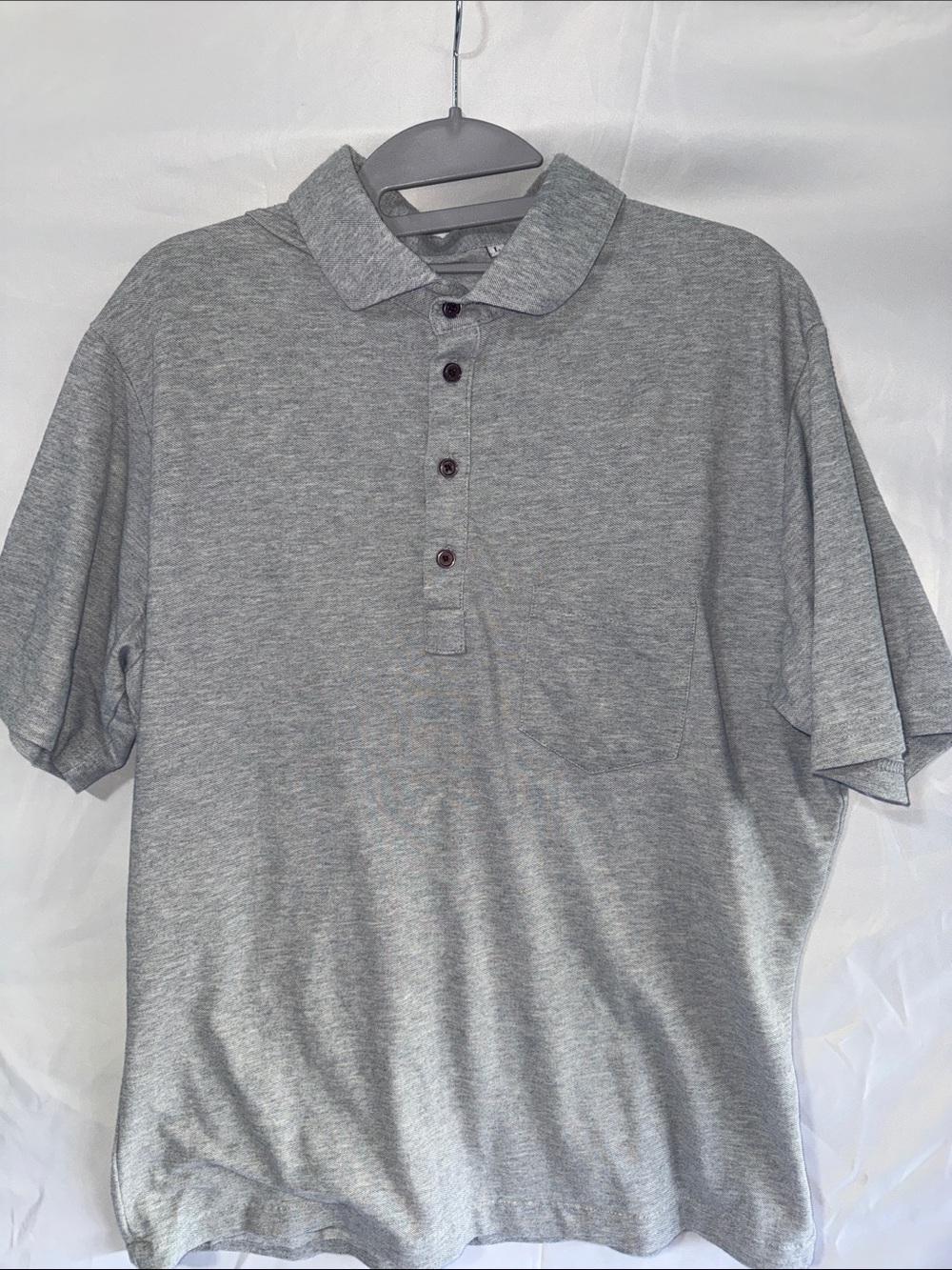 State & Liberty Heather Gray Short Sleeve Polo Tee